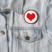 Badge Rond 5 Cm Shiny Red Heart (Add Your Text) (En situation)