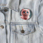 Badge Rond 5 Cm Shmu - Le chaton rose (En situation)