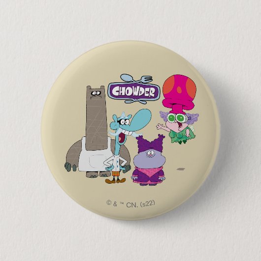 Badge Rond 5 Cm Shnitzel, Mung, Chowder et Truffes (Devant)