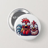 Badge Rond 5 Cm Shocked Barnyard Duo Button (Devant & derrière)