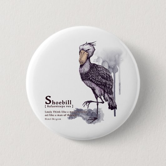 Badge Rond 5 Cm shoebill - plum (Devant)