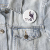 Badge Rond 5 Cm shoebill - plum (En situation)