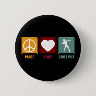 Badge Rond 5 Cm Shot Put Putter Dad Girl Peace Love Design