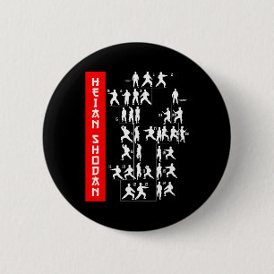 Badge Rond 5 Cm Shotokan Karate Heian Shodan Martial Arts Dojo Tra