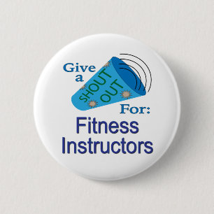 Badge Rond 5 Cm Shout Out for Fitness Instructeurs