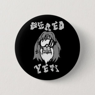 Badge Rond 5 Cm Shred Yeti - Fun Yeti Bigfoot Sasquatch Snowboardi