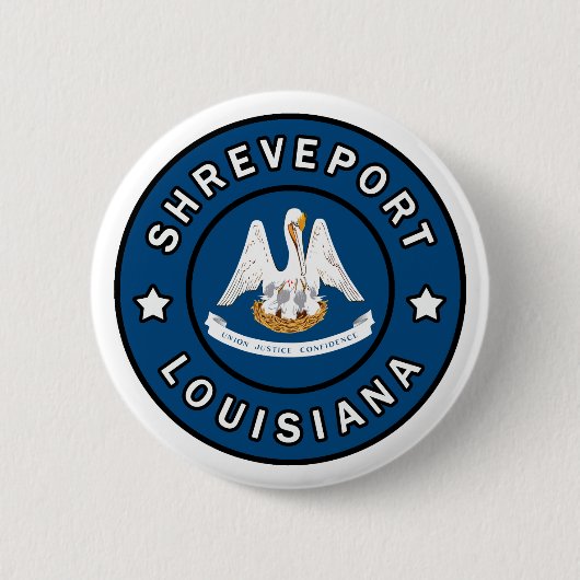 Badge Rond 5 Cm Shreveport Louisiane (Devant)