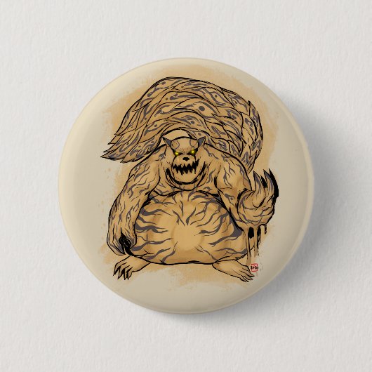 Badge Rond 5 Cm Shukaku l'un bouton coupé la queue de bête (Devant)