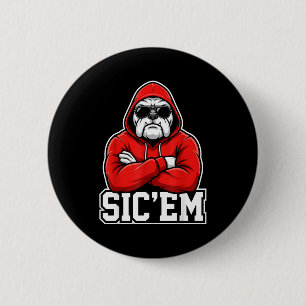 Badge Rond 5 Cm Sic'em Bulldogs Graphique Hommes Femmes Enfant Gar