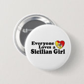 Badge Rond 5 Cm Sicilienne fille (Devant & derrière)