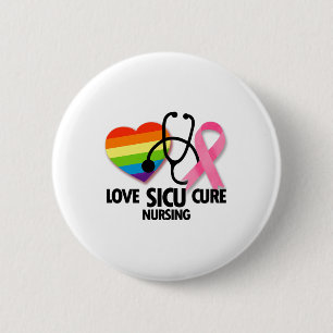 Badge Rond 5 Cm Sicu Icu Infirmière Rn Sensibilisation au cancer d