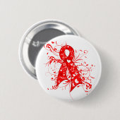 Badge Rond 5 Cm Sida VIH Floral torrents Ruban (Devant & derrière)