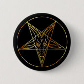 Badge Rond 5 Cm Sigil d'or de Baphomet (Devant)