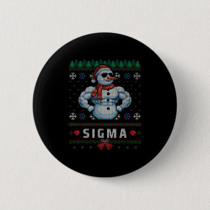 Badge Rond 5 Cm Sigma Santa Bruh Bonhomme de Neige Rizz Joyeux Noë