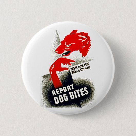Badge Rond 5 Cm Signaler les piqûres de chien (Devant)