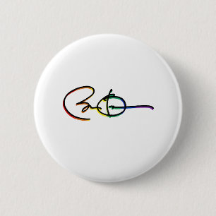 Badge Rond 5 Cm Signature Barack Obama Fierté Arc-en-ciel - LGBT P