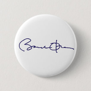 Badge Rond 5 Cm Signature de Barack Obama