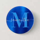 Badge Rond 5 Cm Signature Monogramme Royal Blue Foil (Devant)