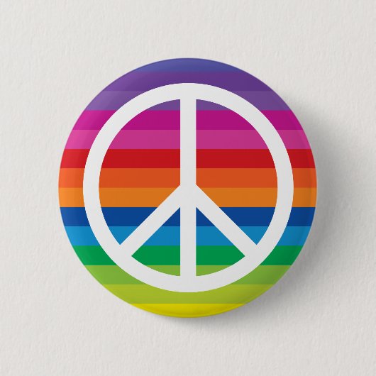 Badge Rond 5 Cm Signe arc-en-ciel de paix (Devant)