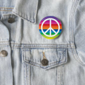 Badge Rond 5 Cm Signe arc-en-ciel de paix (En situation)