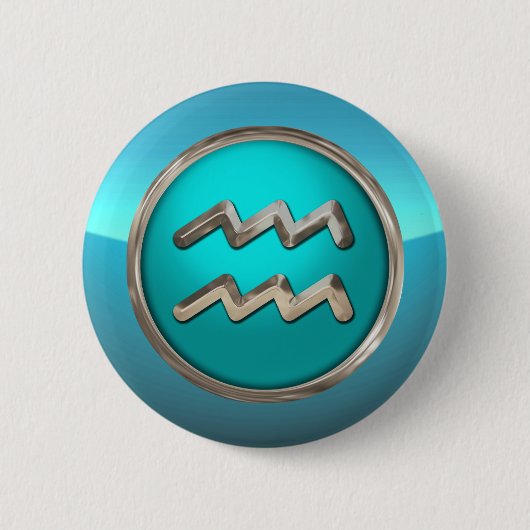 Badge Rond 5 Cm Signe astrologique de Verseau (Devant)