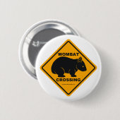 Badge Rond 5 Cm Signe de croisement de wombat (Devant & derrière)