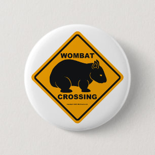 Badge Rond 5 Cm Signe de croisement de wombat