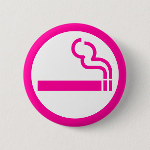 Badge Rond 5 Cm Signe de Japonais de 喫煙女性 de zone fumeur d