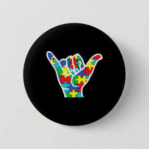 Badge Rond 5 Cm Signe de la main de l'amour Asl Sensibilisation à