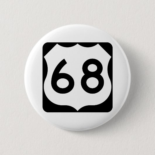 Badge Rond 5 Cm Signe de l'itinéraire 68 des USA (Devant)