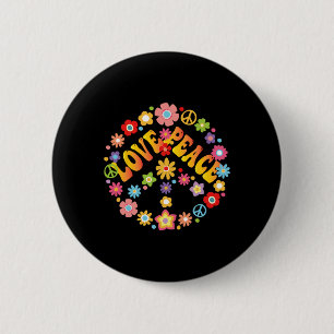 Badge Rond 5 Cm SIGNE DE PAIX AMOUR 60s les années 70 Super hippie