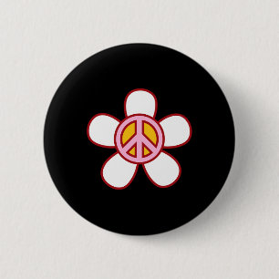 Badge Rond 5 Cm SIGNE DE PAIX AMOUR 60s les années 70 Super hippie