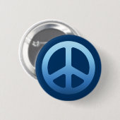 Badge Rond 5 Cm Signe de paix bleu (Devant & derrière)
