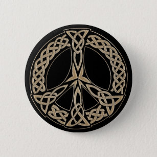 Badge Rond 5 Cm Signe de paix celtique de motif de noeud