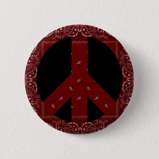 Badge Rond 5 Cm Signe de paix de bandanna (Devant)