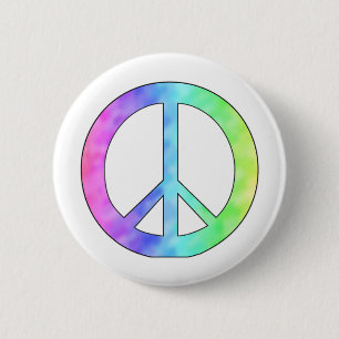 Badge Rond 5 Cm Signe de paix en pastel