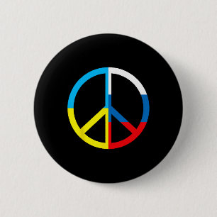 Badge Rond 5 Cm Signe de paix en Ukraine et drapeau russe - Paix m