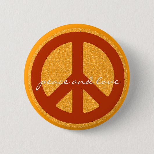 Badge Rond 5 Cm signe de paix, hippie rétro (Devant)