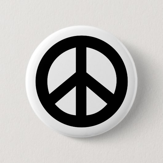 Badge Rond 5 Cm Signe de paix noir (Devant)