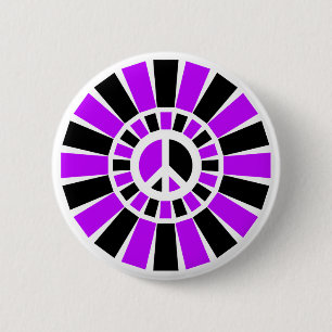 BADGE ROND 5 CM SIGNE DE PAIX NOIR ET POURPRE