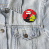 Badge Rond 5 Cm Signe de protestation avec gilet jaune (En situation)