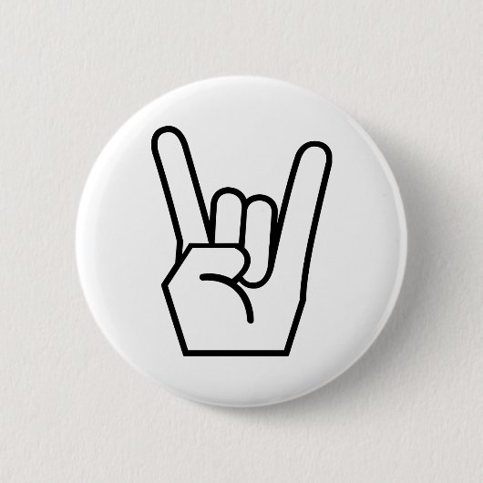 Badge Rond 5 Cm Signe de roche en main (Devant)