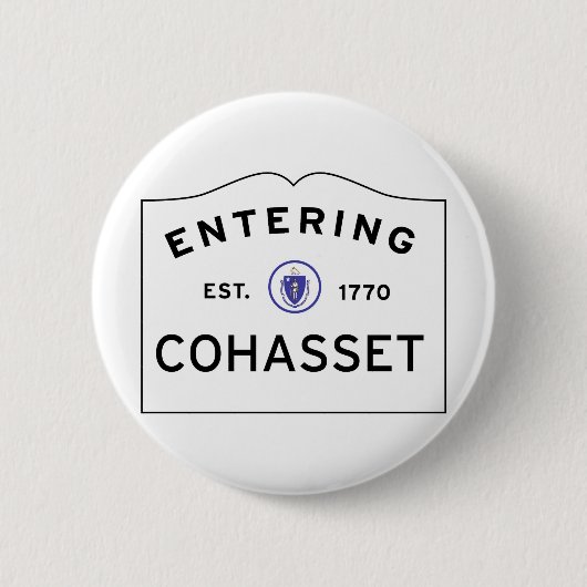 Badge Rond 5 Cm Signe de rue MASSACHUSETTS COHASSET (Devant)