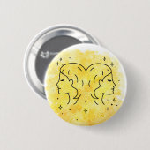 Badge Rond 5 Cm Signe des Gémeaux (Devant & derrière)
