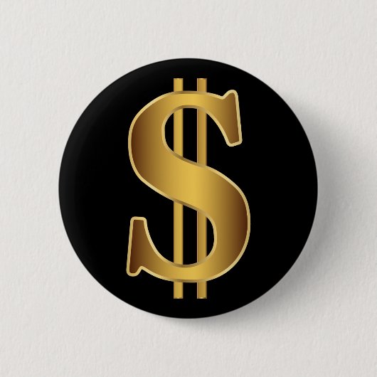 Badge Rond 5 Cm Signe dollar (Devant)
