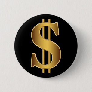 Badge Rond 5 Cm Signe dollar