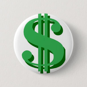 Badge Rond 5 Cm $ signe-dollar