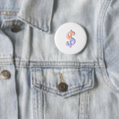Badge Rond 5 Cm Signe dollar 1 (En situation)