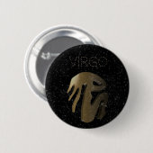 Badge Rond 5 Cm Signe d'or de Vierge (Devant & derrière)