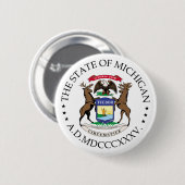Badge Rond 5 Cm signe du Michigan (Devant & derrière)